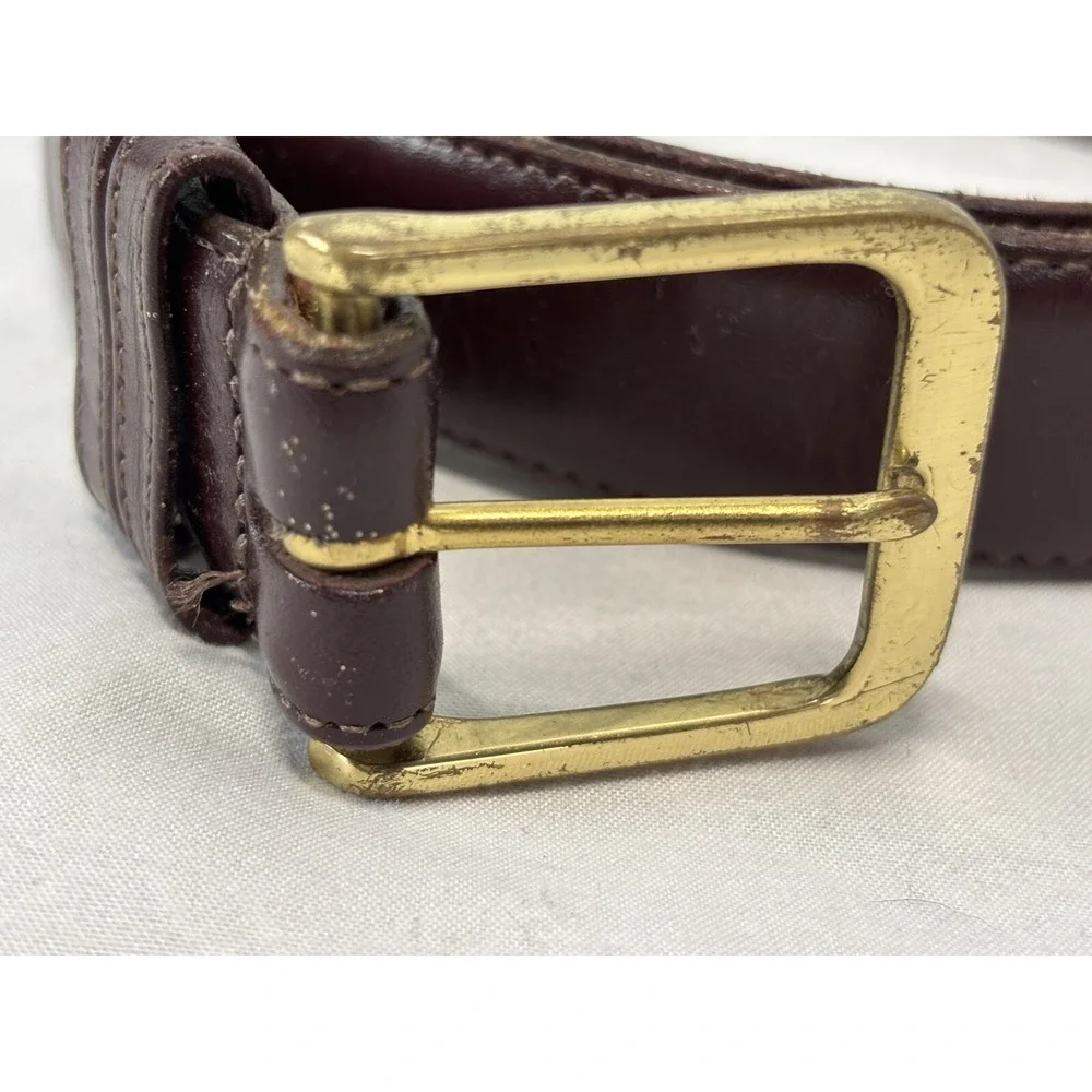 Vintage Coach Burgundy Leather Belt Model 5800 Sz 44 Mens Made in USA Brass READ